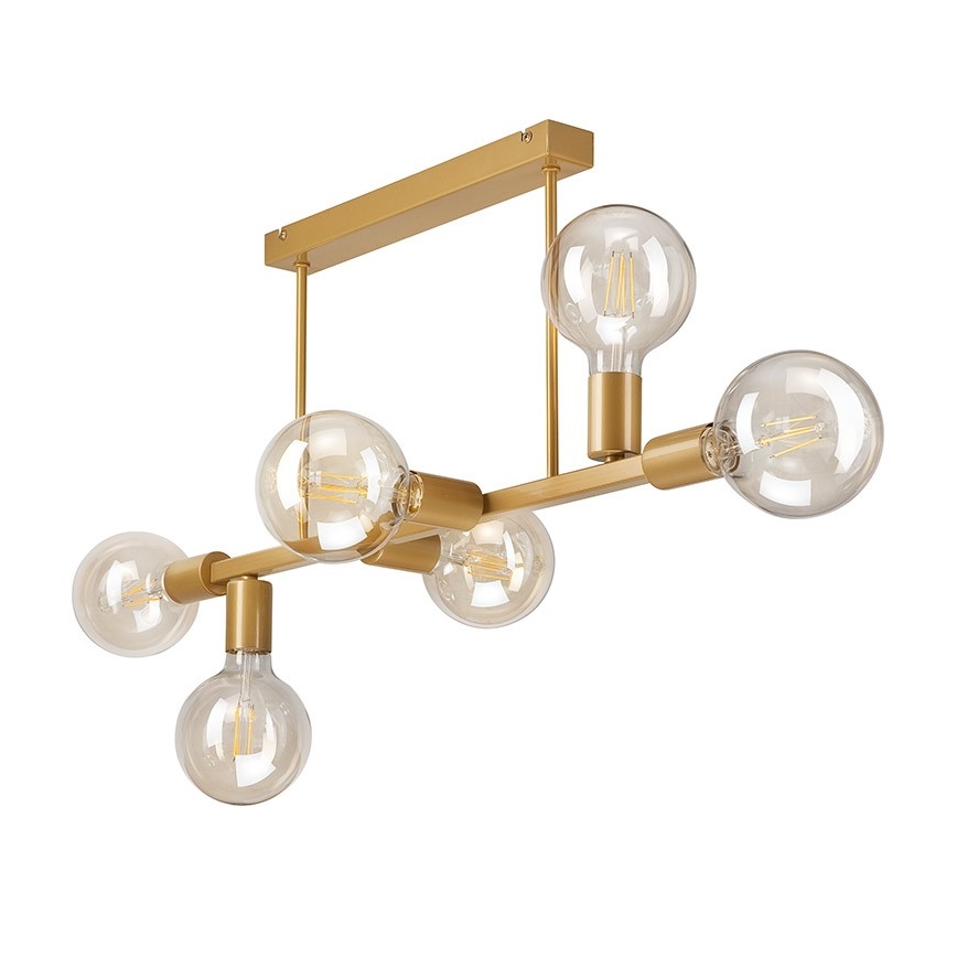 Luster na tyči ASTRID 6xE27/60W/230V zlatá