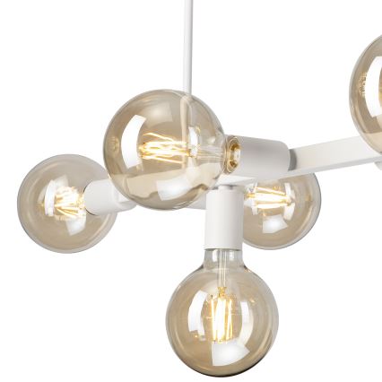 Luster na tyči ASTRID 8xE27/60W/230V biela