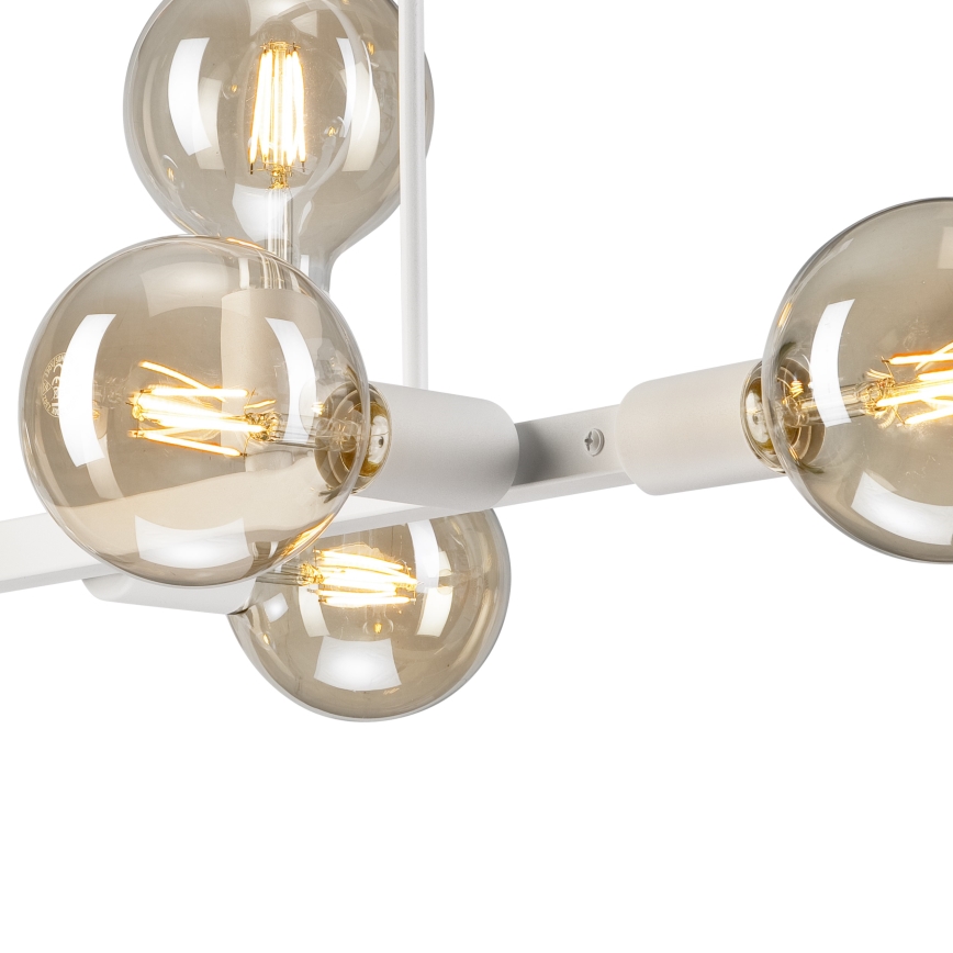 Luster na tyči ASTRID 8xE27/60W/230V biela