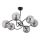 Luster na tyči AURORA 6xE14/10W/230V čierna/lesklý chróm