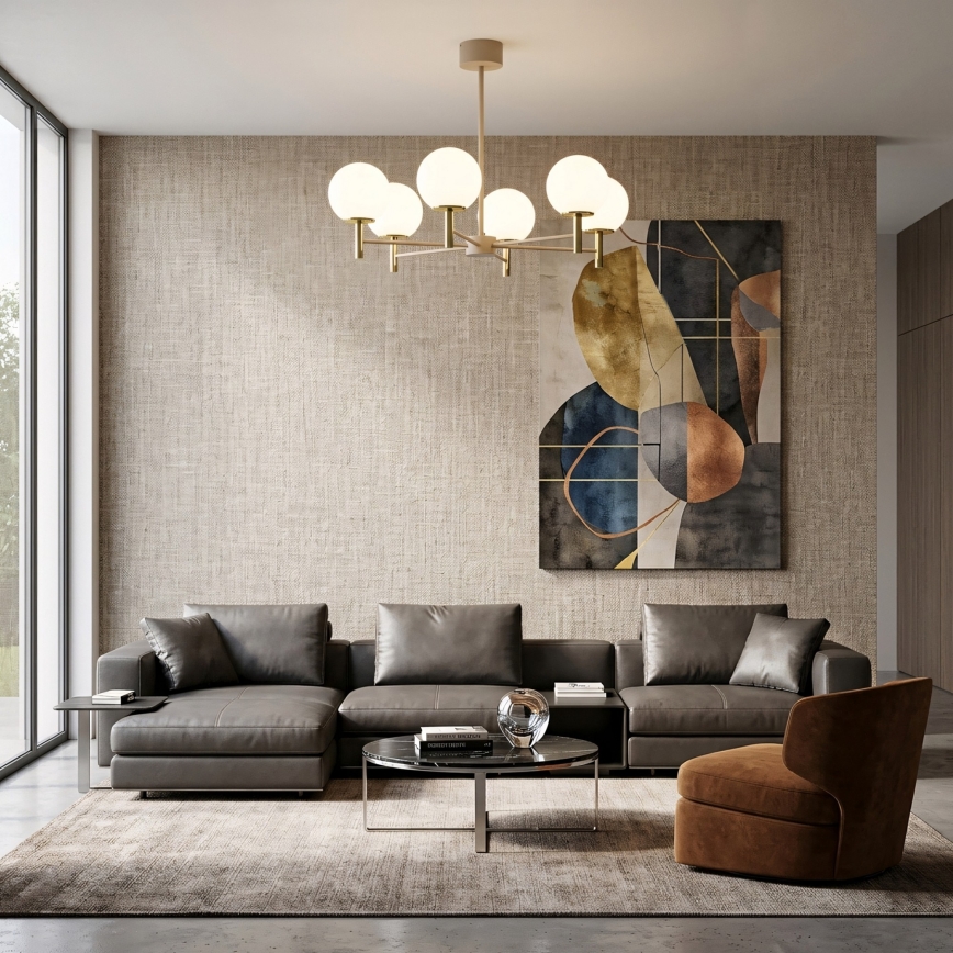 Luster na tyči AWINION 6xE27/15W/230V