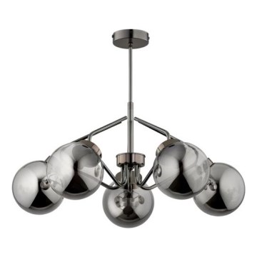 Luster na tyči BARSUM 5xE14/10W/230V šedá