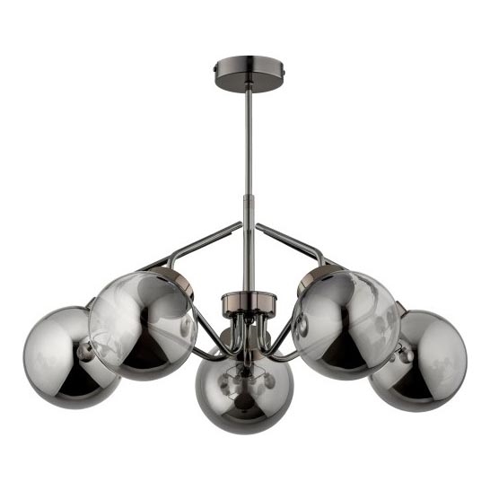Luster na tyči BARSUM 5xE14/10W/230V šedá