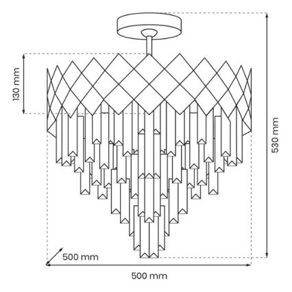 Luster na tyči CARISMA 9xE14/40W/230V matný chróm