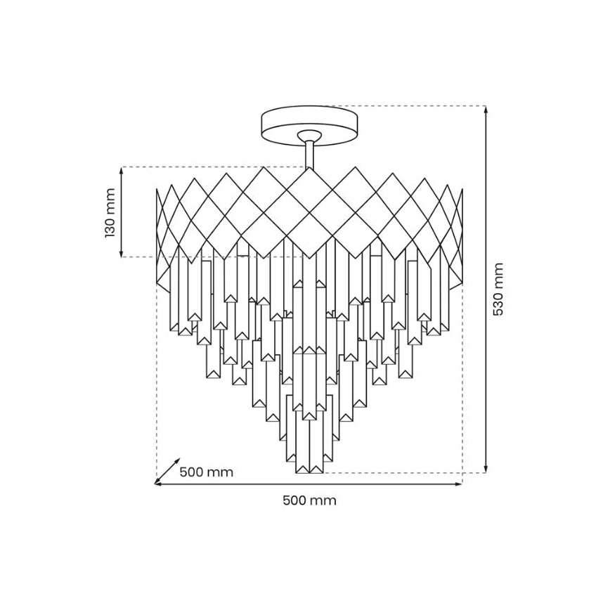 Luster na tyči CARISMA 9xE14/40W/230V zlatá