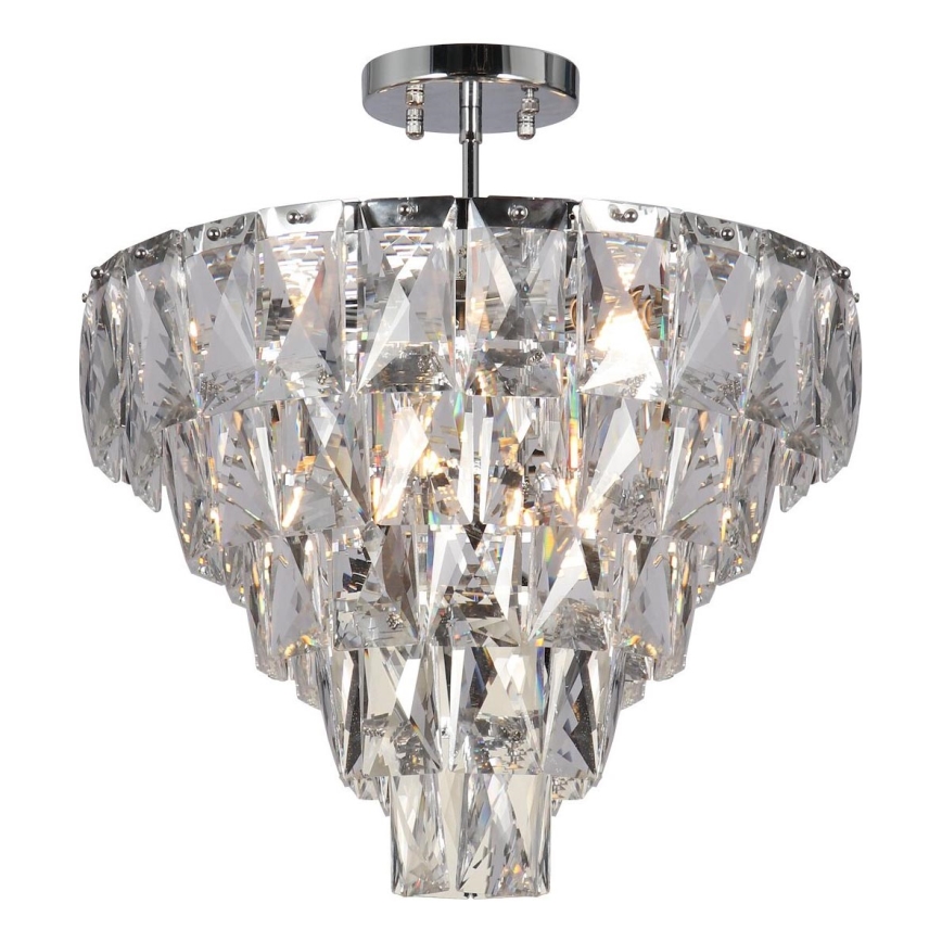 Luster na tyči CHELSEA 6xE14/40W/230V pr. 50 cm lesklý chróm