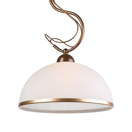 Luster na tyči COBRA 1xE27/60W/230V priemer 30 cm bronz/patina