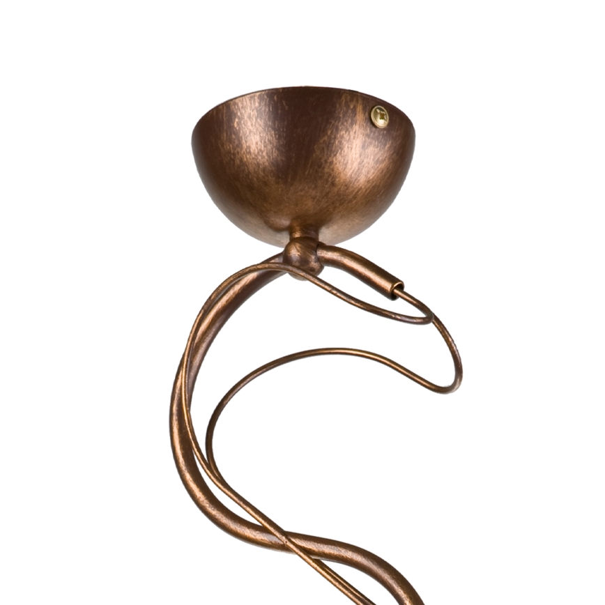 Luster na tyči COBRA 1xE27/60W/230V priemer 30 cm bronz/patina