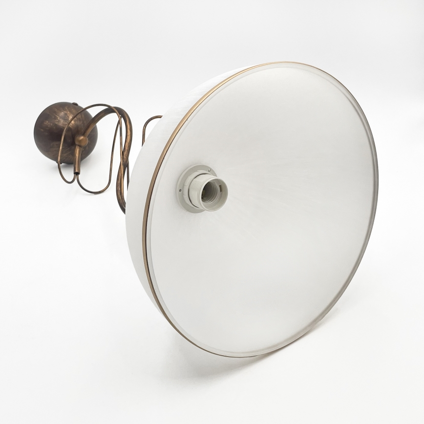 Luster na tyči COBRA 1xE27/60W/230V priemer 30 cm bronz/patina