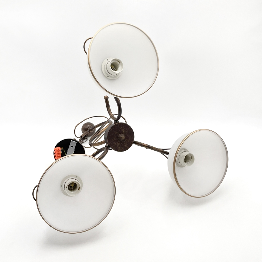 Luster na tyči COBRA 3xE27/60W/230V bronz/patina