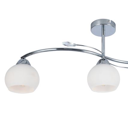 Luster na tyči CONNOR 3xE27/15W/230V lesklý chróm/biela