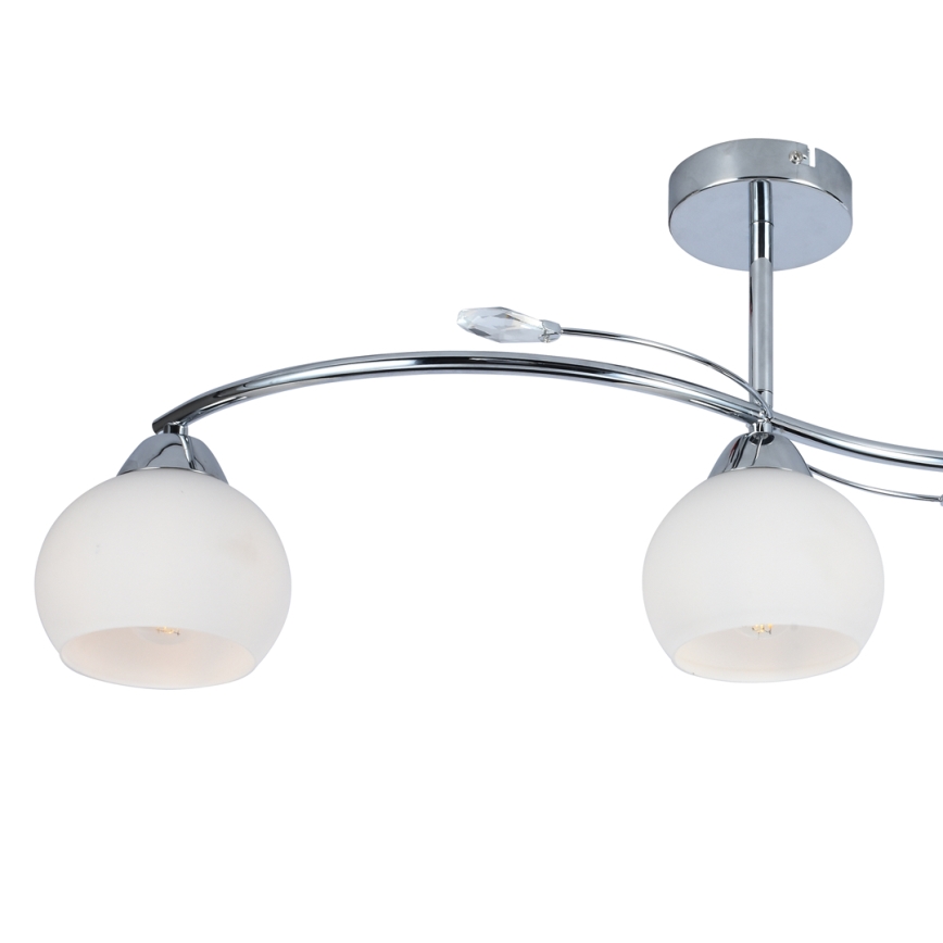 Luster na tyči CONNOR 3xE27/15W/230V lesklý chróm/biela