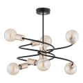 Luster na tyči DISCO 6xE27/60W/230V čierna/zlatá
