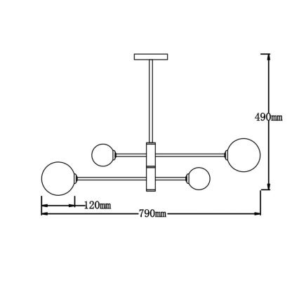 Luster na tyči DORADO 4xG9/40W/230V čierny