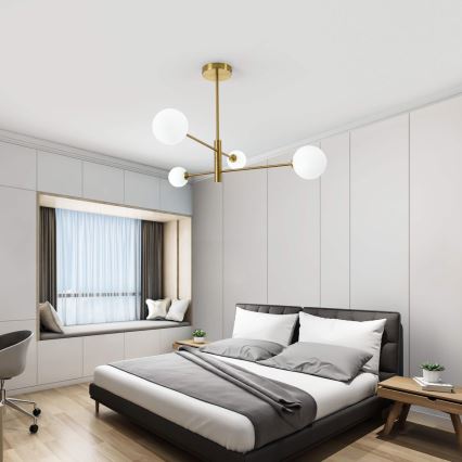 Luster na tyči DORADO, 4×G9/40 W/230 V, zlatý