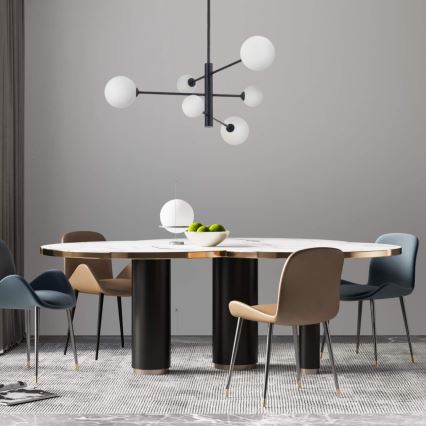 Luster na tyči DORADO 6xG9/40W/230V čierna