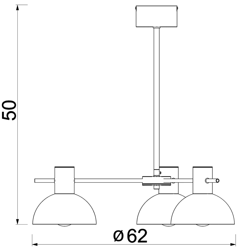 Luster na tyči ESTATE MINI 3xE27/15W/230V čierna