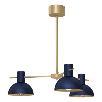 Luster na tyči ESTATE MINI 3xE27/15W/230V modrá