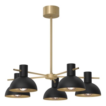 Luster na tyči ESTATE MINI 5xE27/15W/230V čierna