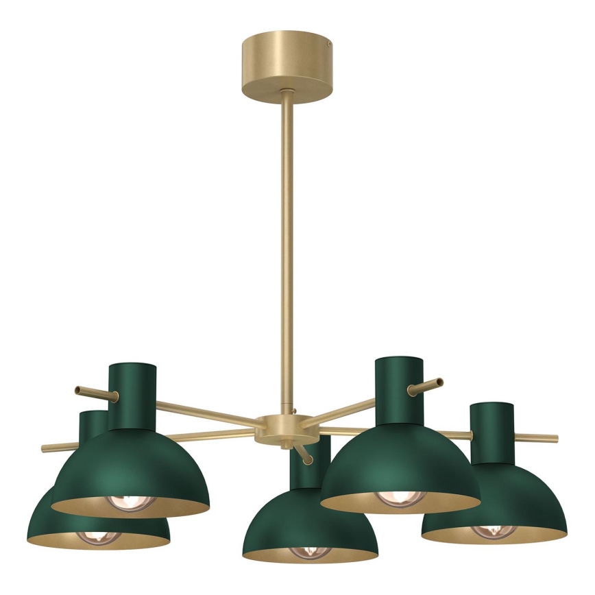 Luster na tyči ESTATE MINI 5xE27/15W/230V zelená