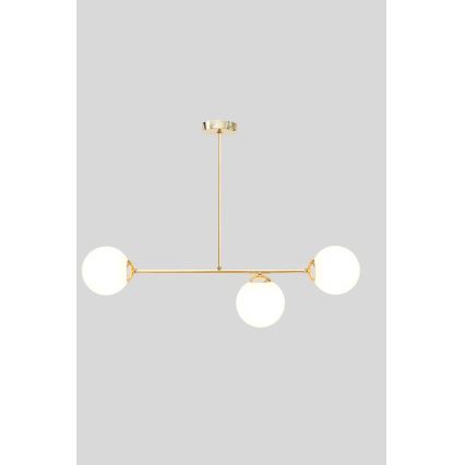 Luster na tyči FIRA 3xE27/60W/230V zlatá