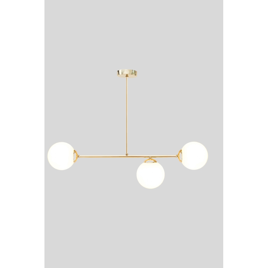 Luster na tyči FIRA 3xE27/60W/230V zlatá