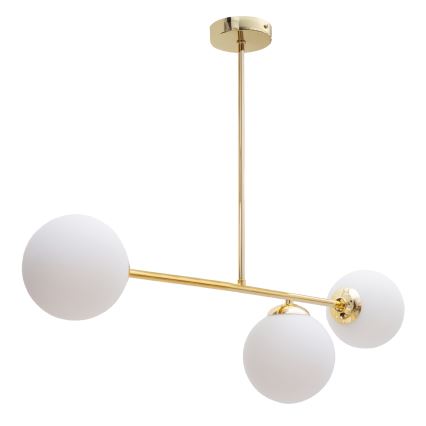 Luster na tyči FIRA 3xE27/60W/230V zlatá