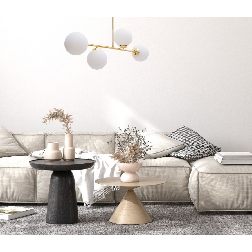 Luster na tyči FIRA 4xE27/60W/230V zlatá