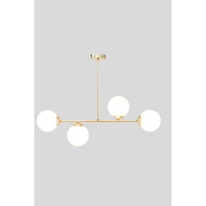 Luster na tyči FIRA 4xE27/60W/230V zlatá