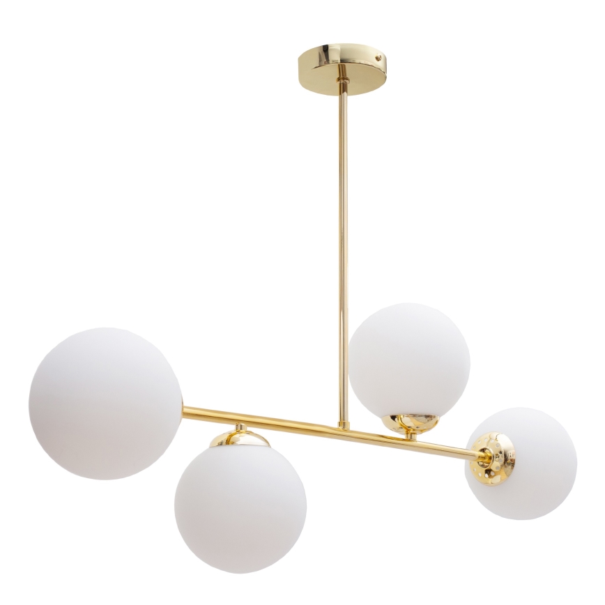 Luster na tyči FIRA 4xE27/60W/230V zlatá