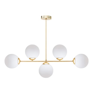 Luster na tyči FIRA 5xE27/60W/230V zlatá