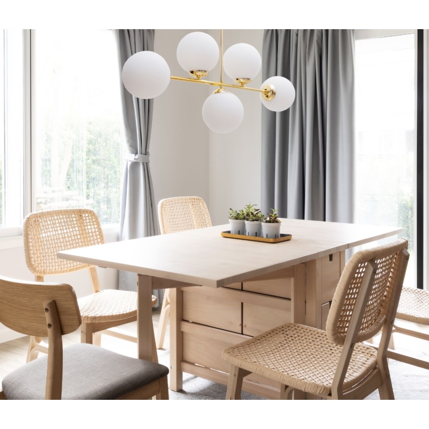 Luster na tyči FIRA 5xE27/60W/230V zlatá