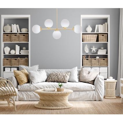 Luster na tyči FIRA 5xE27/60W/230V zlatá