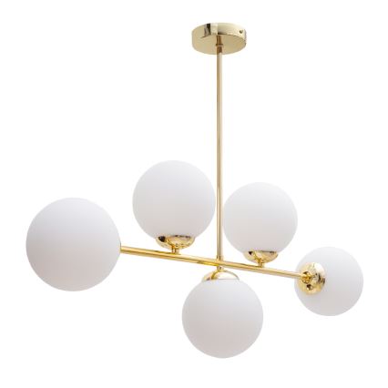 Luster na tyči FIRA 5xE27/60W/230V zlatá