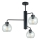 Luster na tyči FLEX 3xE27/60W/230V čierna/číra