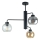 Luster na tyči FLEX 3xE27/60W/230V čierna/dymová čierna/dymová béžová/číra