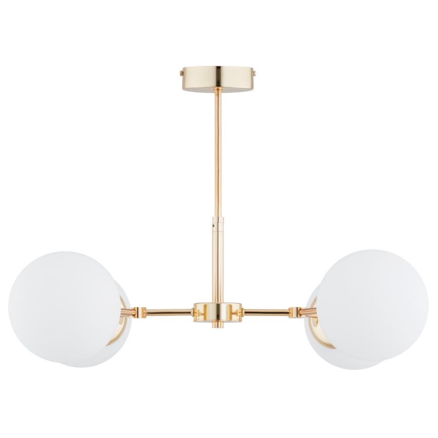 Luster na tyči FOTON  4xE14/40W/230V zlatá/biela