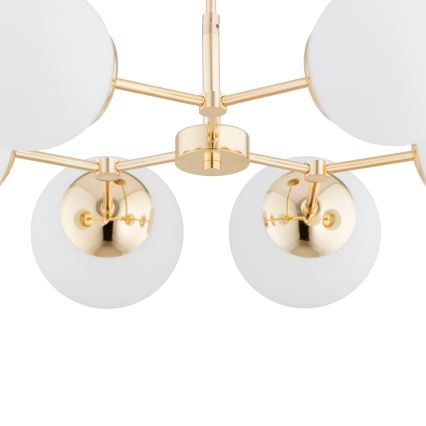 Luster na tyči FOTON  6xE14/40W/230V zlatá/biela