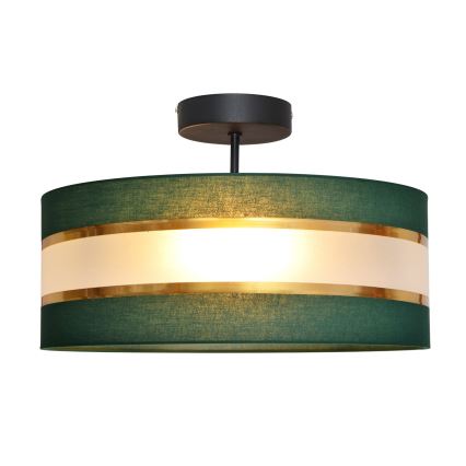 Luster na tyči HELEN 3xE27/15W/230V zelená/zlatá