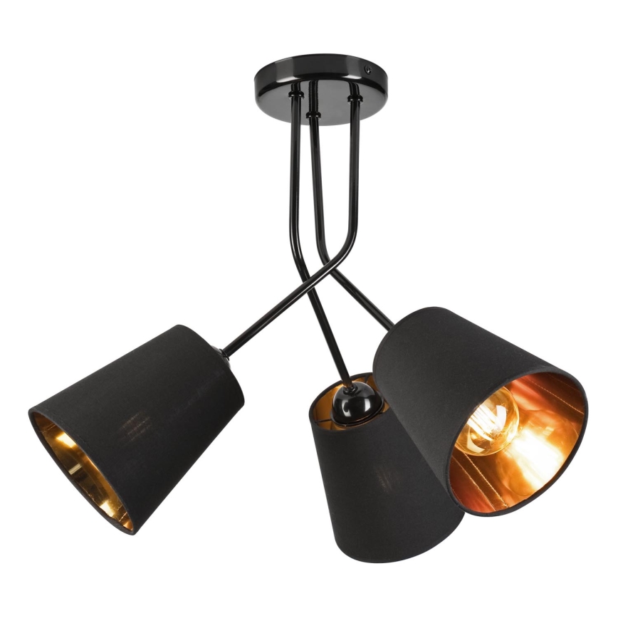 Luster na tyči IRMA 3xE27/15W/230V čierna