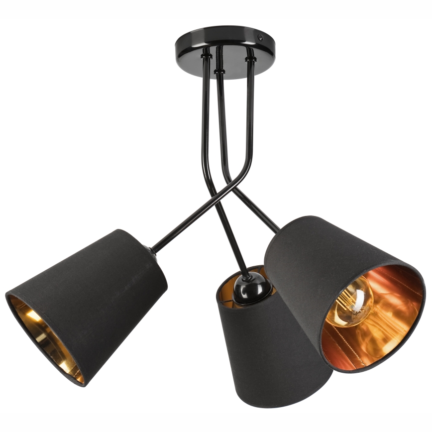 Luster na tyči IRMA 3xE27/15W/230V čierna