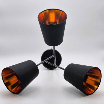 Luster na tyči IRMA 3xE27/15W/230V čierna