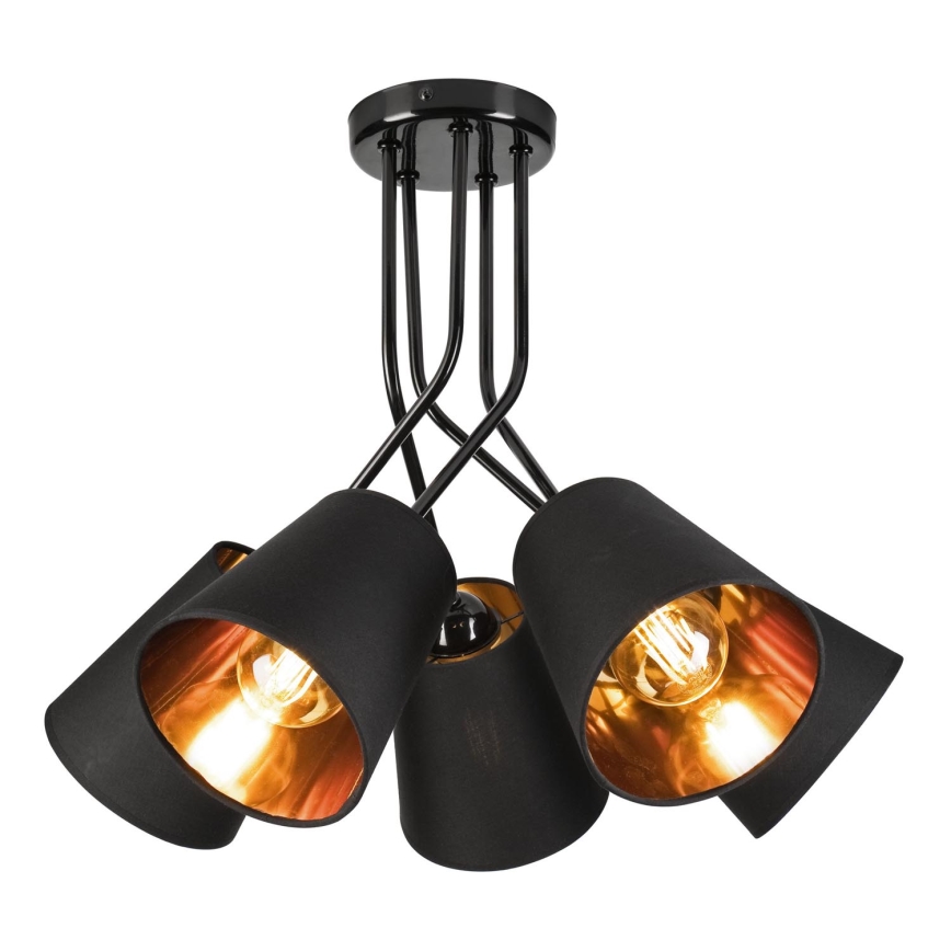 Luster na tyči IRMA 5xE27/60W/230V čierna