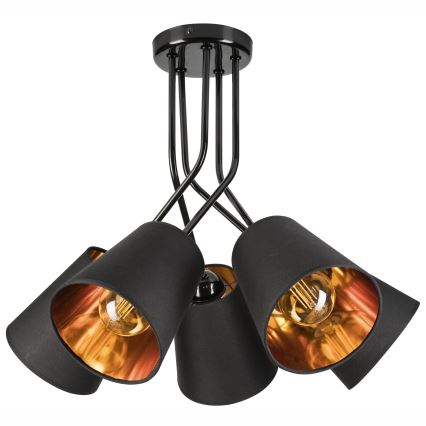 Luster na tyči IRMA 5xE27/60W/230V čierna