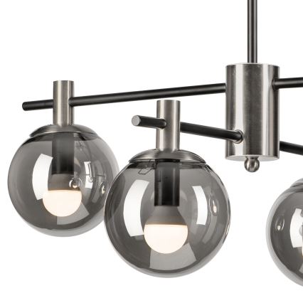 Luster na tyči LILOU 4xE14/5W/230V matný chróm/dymová