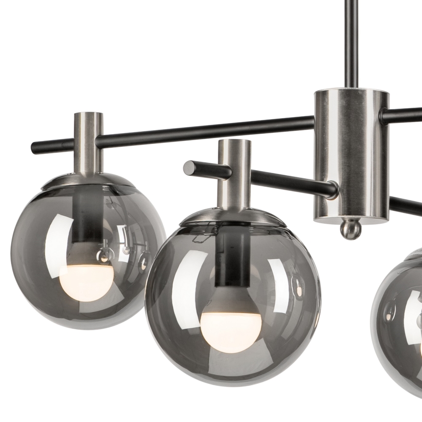 Luster na tyči LILOU 4xE14/5W/230V matný chróm/dymová