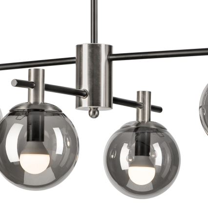 Luster na tyči LILOU 4xE14/5W/230V matný chróm/dymová
