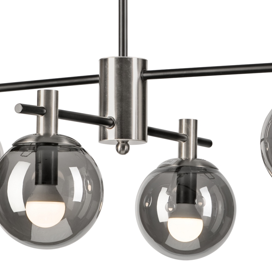 Luster na tyči LILOU 4xE14/5W/230V matný chróm/dymová