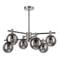 Luster na tyči LILOU 6xE14/5W/230V matný chróm/dymová