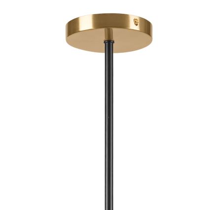 Luster na tyči LILOU 6xE14/5W/230V zlatá/čierna/dymová béžová